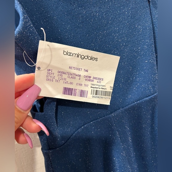 Aidan Mattox blue sparkle dress Size 8 NWT - Picture 6 of 11